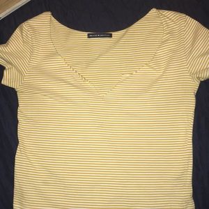 Yellow and white striped Brandy Melville t-shirt